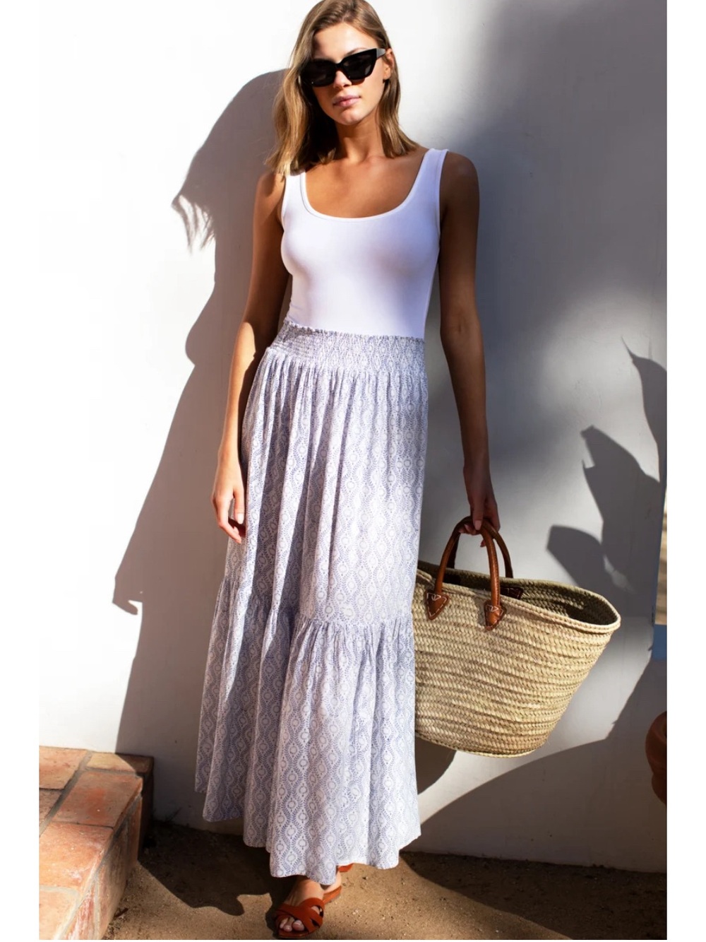 EMERSON FRY SHIRRED SKIRT - SOLSTICE INDIGO SIZE M/L